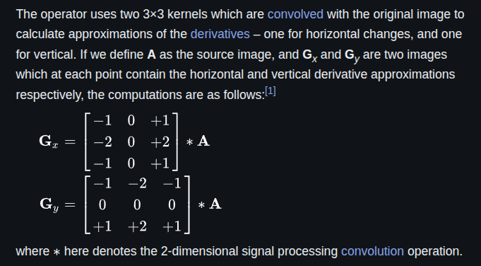 Sobel Kernel Definition from Wikipedia